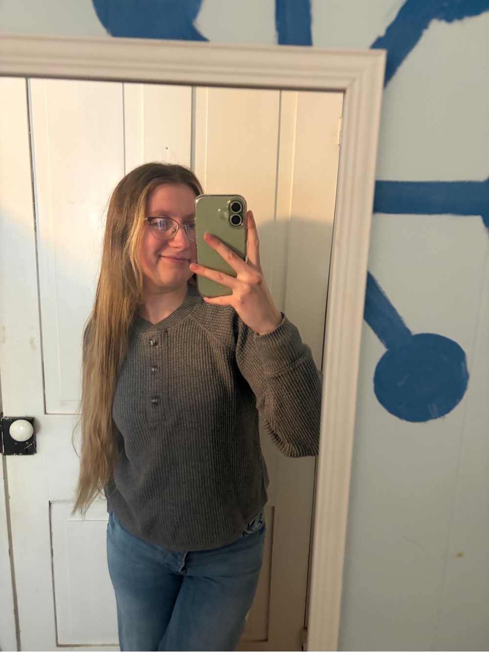 Old navy gray waffle long sleeve shirt